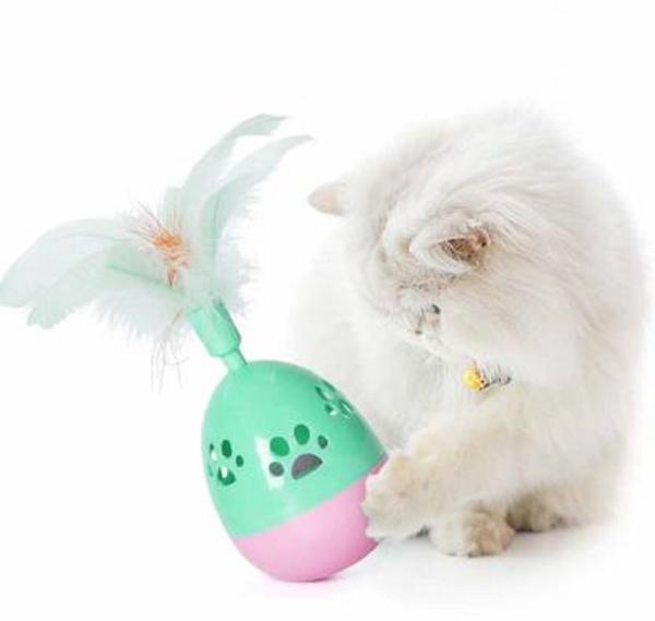 Emily Pets Cat Toy Interactive Rolly Polly Tumbler with Feather Toy