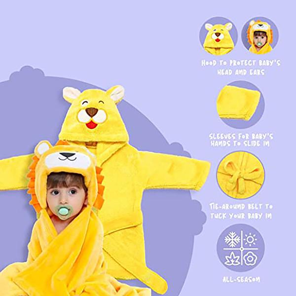 My New born Baby Blanket Pack of 2 (Yellow Lion, Brown Bear) Baby