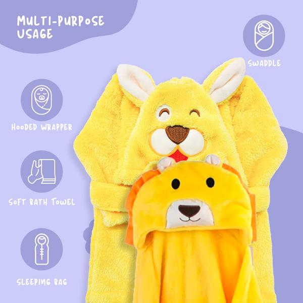 My New born Baby Blanket Pack of 2 (Yellow Lion, Brown Bear) Baby