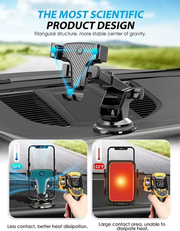 Rocketek Adjustable Dashboard Car Mobile Holder (Black) JioMart