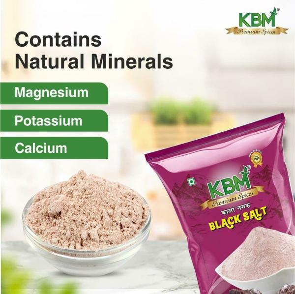 KBM Premium Spices Black Salt / Kala Namak Sprinkler 400g (Pack of 2