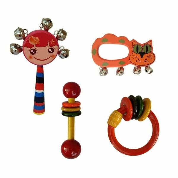 Channapatna Toys Wooden Rattles Toys for Baby/NewBorn, Infant Kids