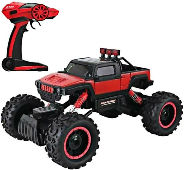 Sanjary Red Plastic Wheel Drive Rock Crawler Rally Jeep Remote Control