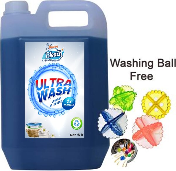 Berries&Bleach 5 lt Ultra Wash Liquid Detergent For Top&Front Load