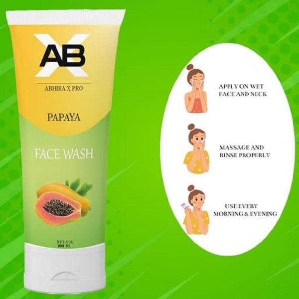 AbhiraX Pro Papaya Face Wash Deep Cleansing with Glowing Skin All