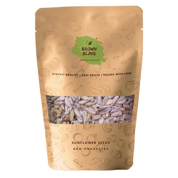 Brown Bling Sunflower Seeds (Raw Unroasted) 500g Sooryamukhi ke beej