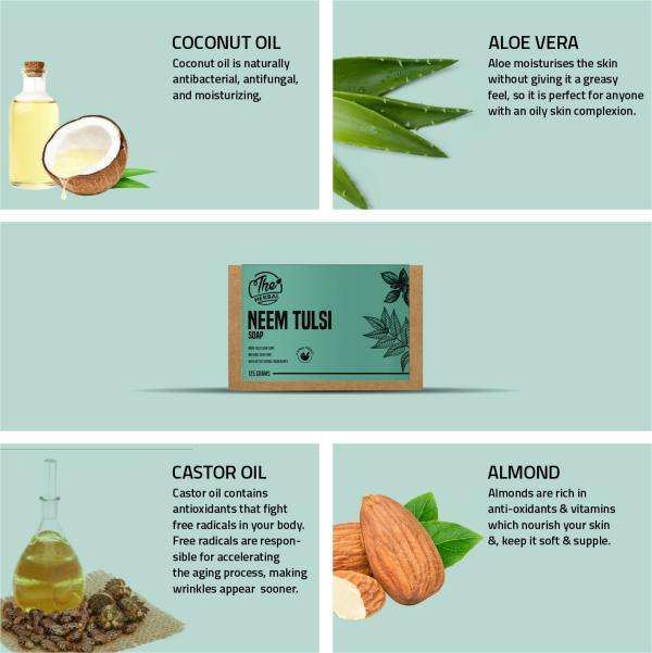 The Herbal Natural Handmade Neem Tulsi Soap for Men and Women 1500 g