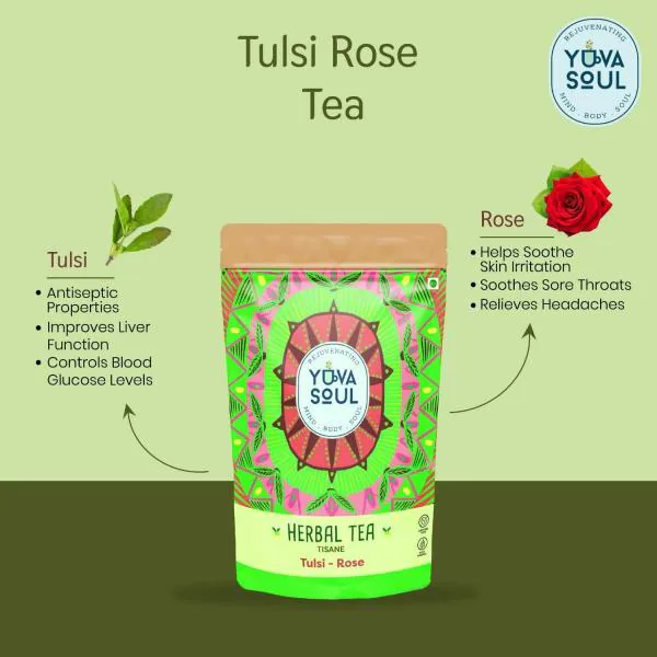 YUVA SOUL TulsiRose Herbal Tea, 50 Grams JioMart