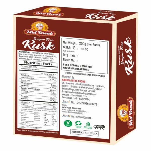MidBreak Rusks | 100% Eggless Rusks | Premium Rusks | Each Pack - 200 ...