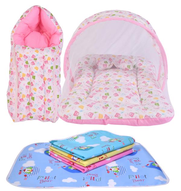 Kwitchy New Born Baby Boy's & Baby Girl's Bedding Combo Mosquito Net