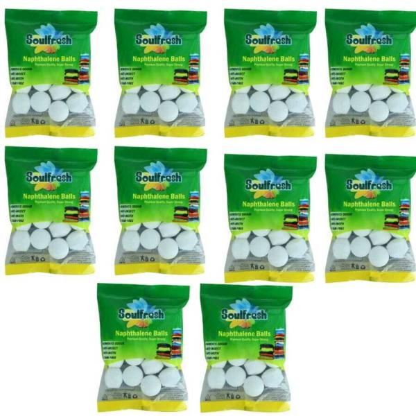 SOULFRESH Supreme Quality Naphthalene Balls 200gm for Clothes, Bathroom