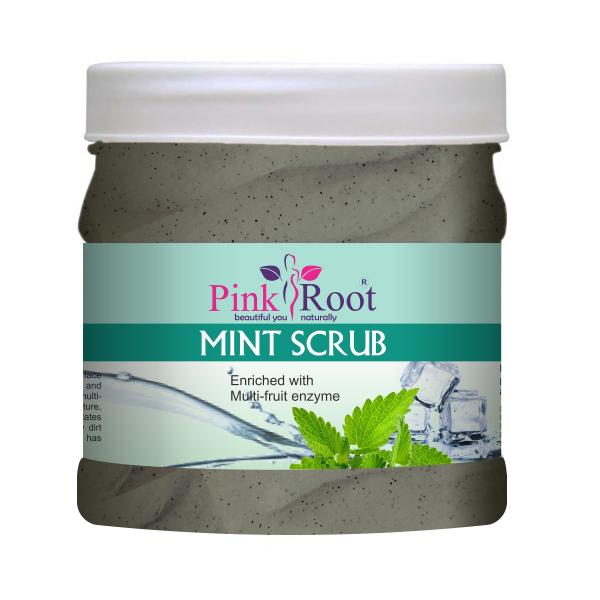 Pink Root Mint Face and Body Gel Scrub Treats Dry Skin Stearic Acid 500