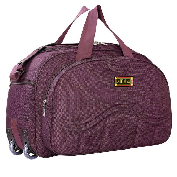 Alfisha Purple High Capacity Travel Duffle Bag With Roller Wheels JioMart