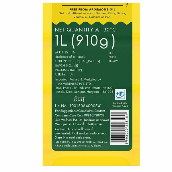 Jivo Cold Pressed Canola 1 Ltr + 1 Ltr Mustard Oil JioMart