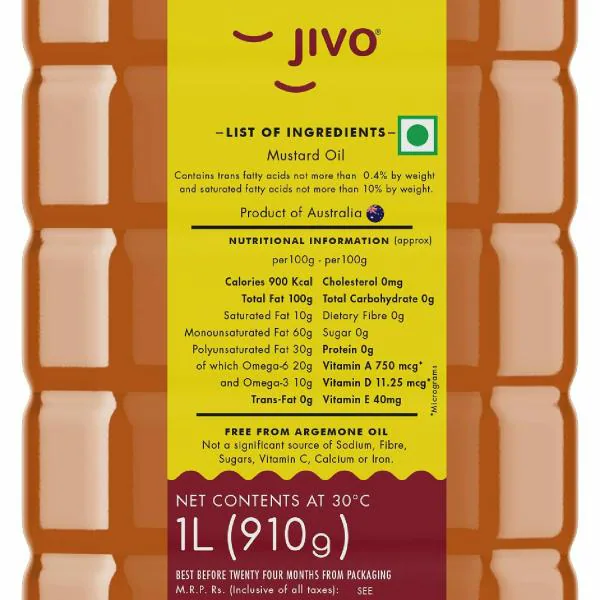 Jivo Cold Pressed Canola 1 Ltr + 1 Ltr Mustard Oil JioMart