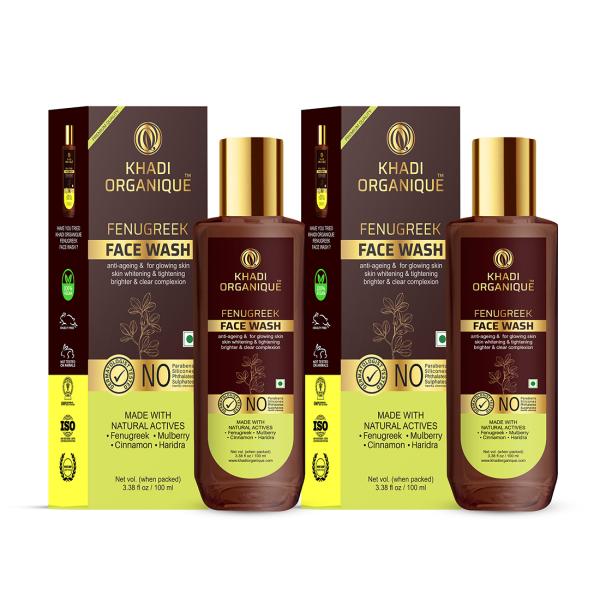 KHADI ORGANIQUE Natural Fenugreek Face Wash For Glowing Skin (Pack Of 2
