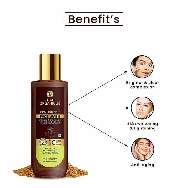 KHADI ORGANIQUE Natural Fenugreek Face Wash For Glowing Skin (Pack Of 2