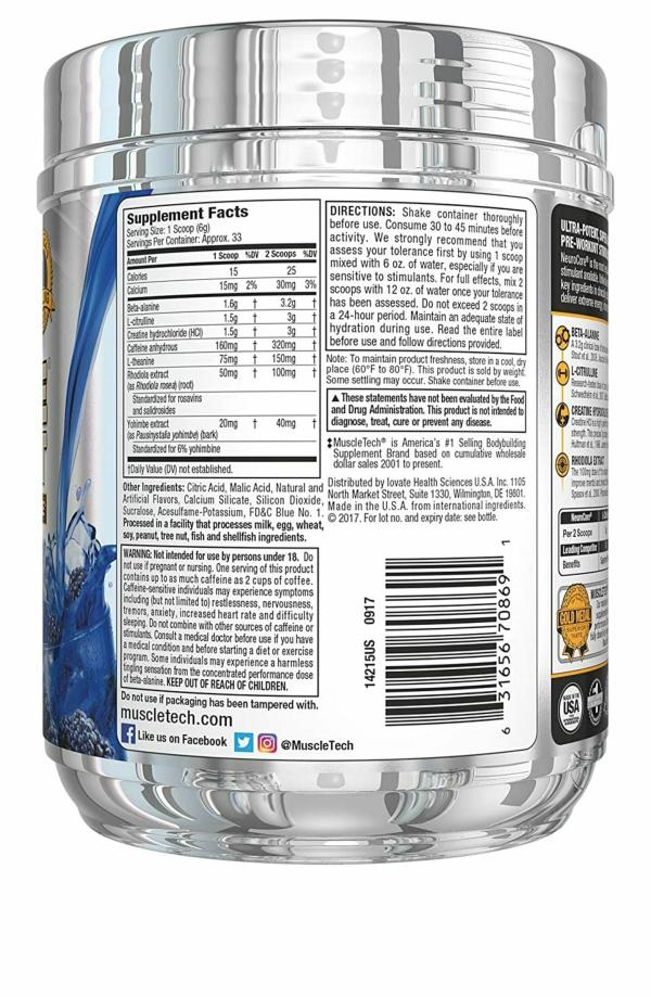 MuscleTech Pro Series Neurocore, 0.46 lb Icy Blue Raspberry JioMart