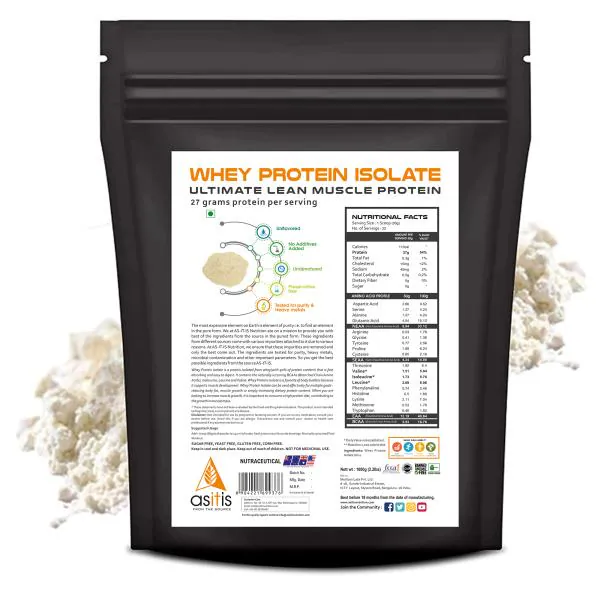 Asitis Nutrition Whey Protein Isolate Powder 1 kg - JioMart