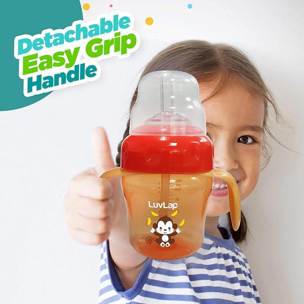 Luvlap Orange Banana Time Anti Spill Sippy Cup With Silicone Spout And Straw 6 M 150 Ml Jiomart