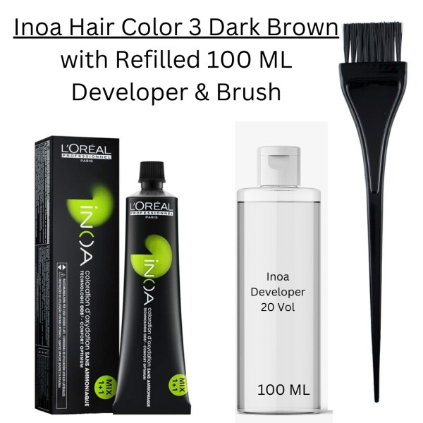 Inoa No 4 Hair Color Tube (1) with Inoa Refilled 100 ML Developer & brush JioMart
