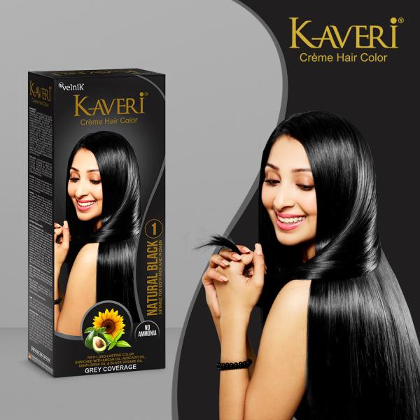 Kaveri Creme Hair Color for Women, Men with goodness of Avocado, Sunflower Argan  Oil, Henna extract