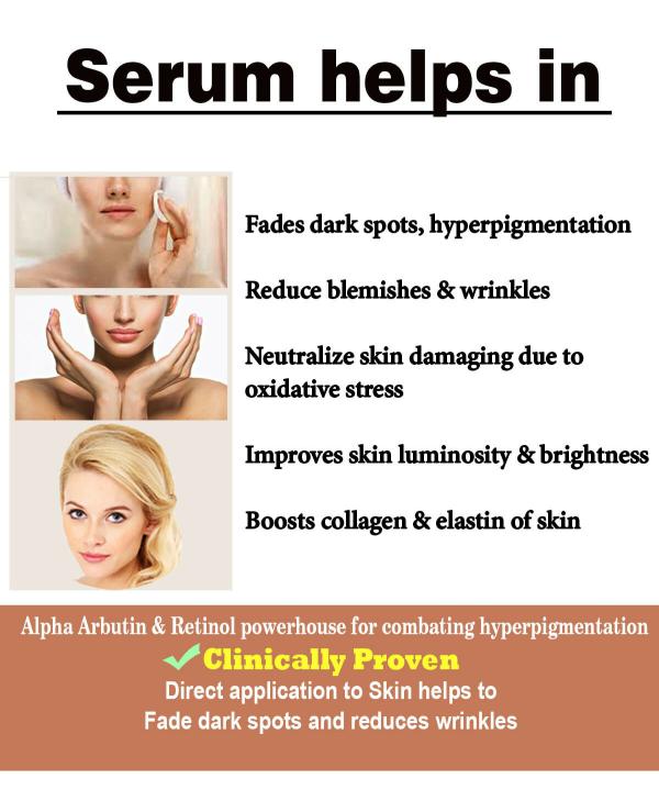 Urbaano Herbal Retinol Alpha Arbutin + Hyaluronic Acid Face Serum, 30ml