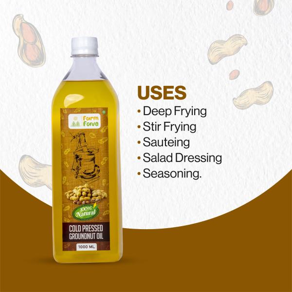 FarmFave Cold Pressed Groundnut Oil 1 Litre Wood Pressed 100