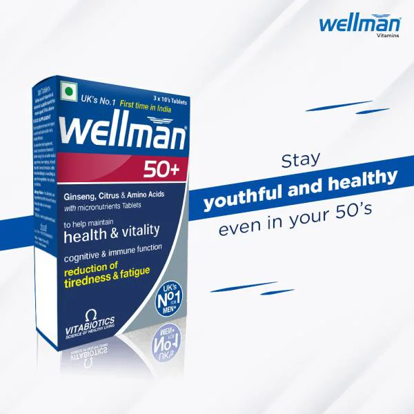 WELLMAN 50 + Multivitamin 30 Tablets JioMart
