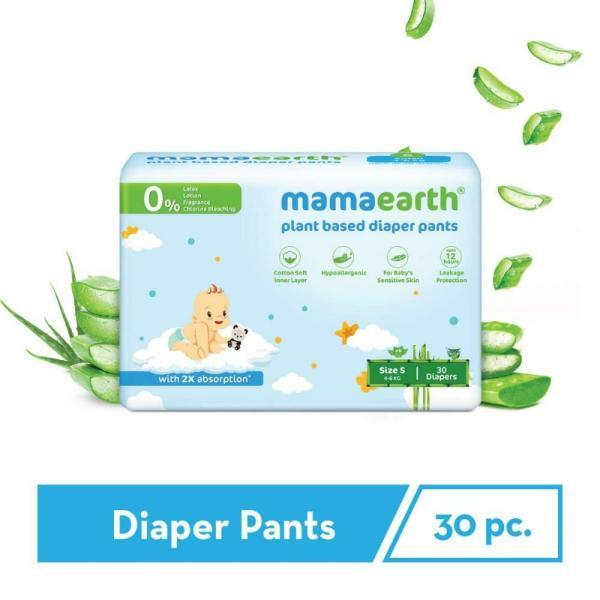 Mamaearth White Plant Based Diaper Pants For Babies 46 kg S (Pack of