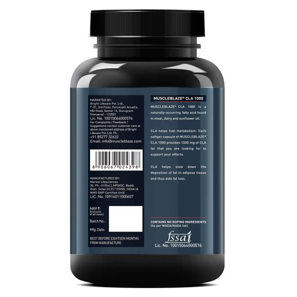 MuscleBlaze CLA 1000, Fat Burner, 90 Softgels JioMart