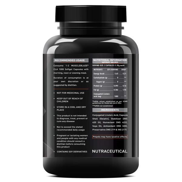MuscleBlaze CLA 1000, Fat Burner, 90 Softgels JioMart