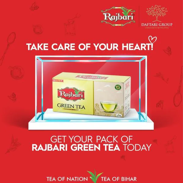 Rajbari Green Tea Bag100Pc Enveloped Tea Bags Aids Weight Loss