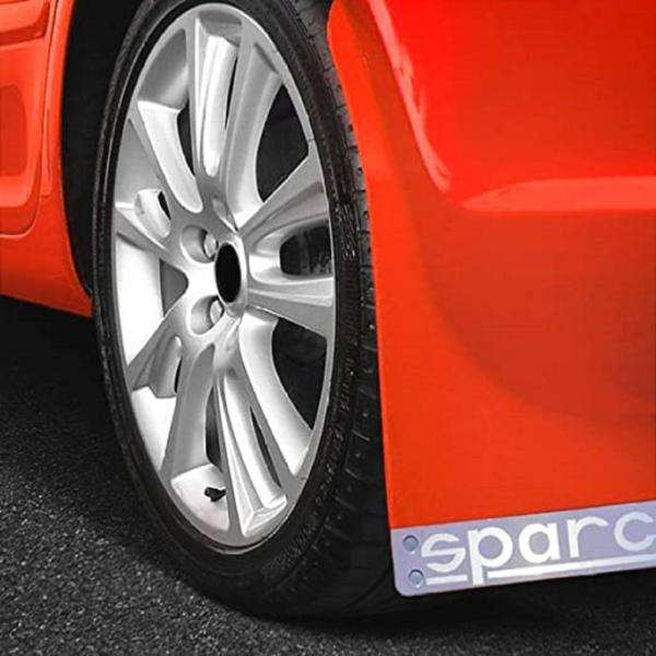Aksmit Sparco Car Plastic Mud Flap Set of 2 Orange For Universal JioMart