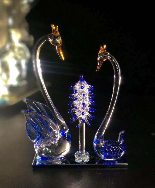 Craftfry Glass Decoration Pair Showpiece in Home Decor Item for Living