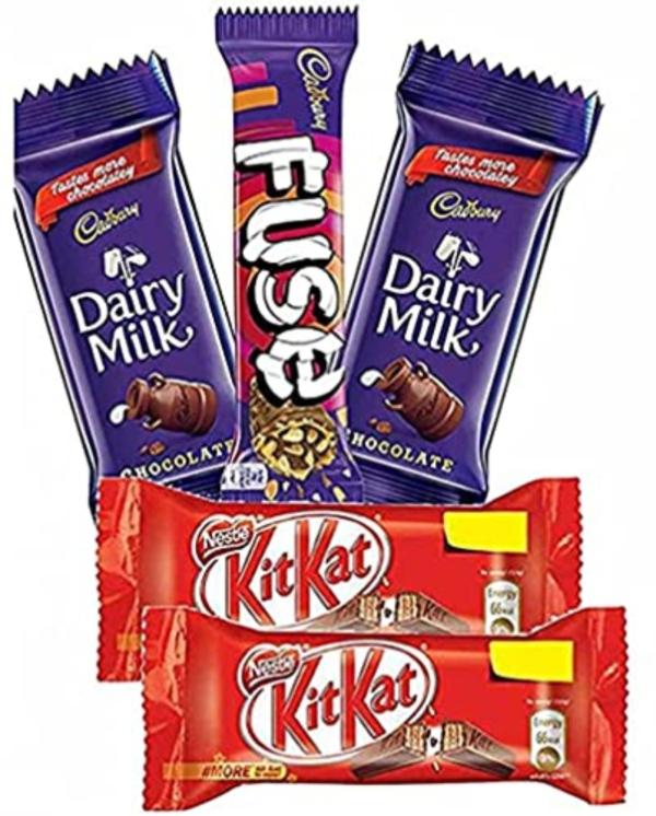 Fabbites Stone Chocolate, Dairy Milk, Kikkat And Fuse Gift Happy