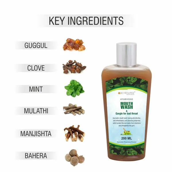 Bio Resurge Life Ayurvedic Mouthwash Herbal alcohol free mouthwash