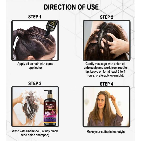 Livincy Onion Hair Growth Hair Oil For Men And Women 100 Ml Each (Pack Of  4) - JioMart