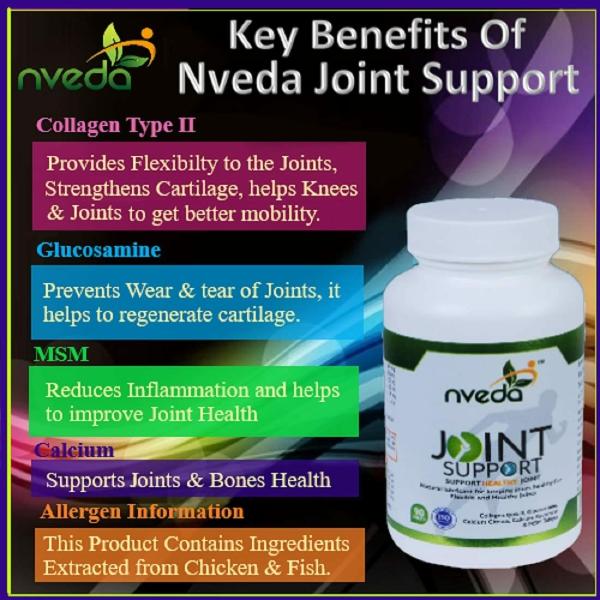 Nveda Joint Support with Collagen Type 2, Glucosamine, Calcium & MSM 90 Tablets JioMart