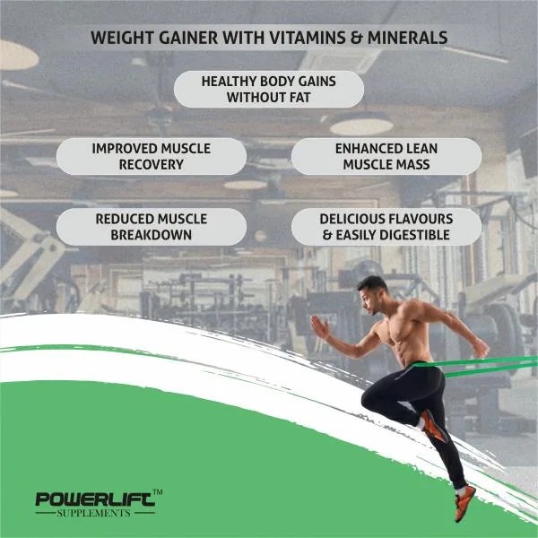 PowerLift Weight Gainer With Shaker (3KG Rich Chocolate) 390K Energy