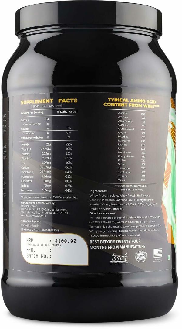 Nutrition Gold Whey (With Real Cashew, Pistachio & Saffron) for