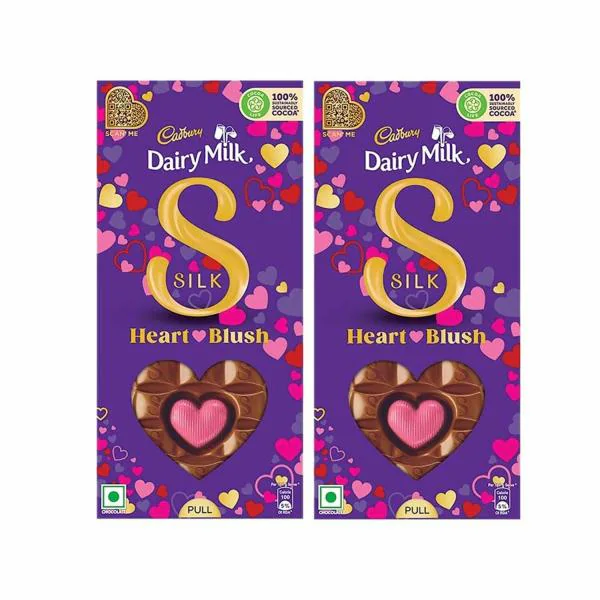 Cadbury Dairy Milk Silk Valentine's Heart Blush Bar, 250g (Pack of 2