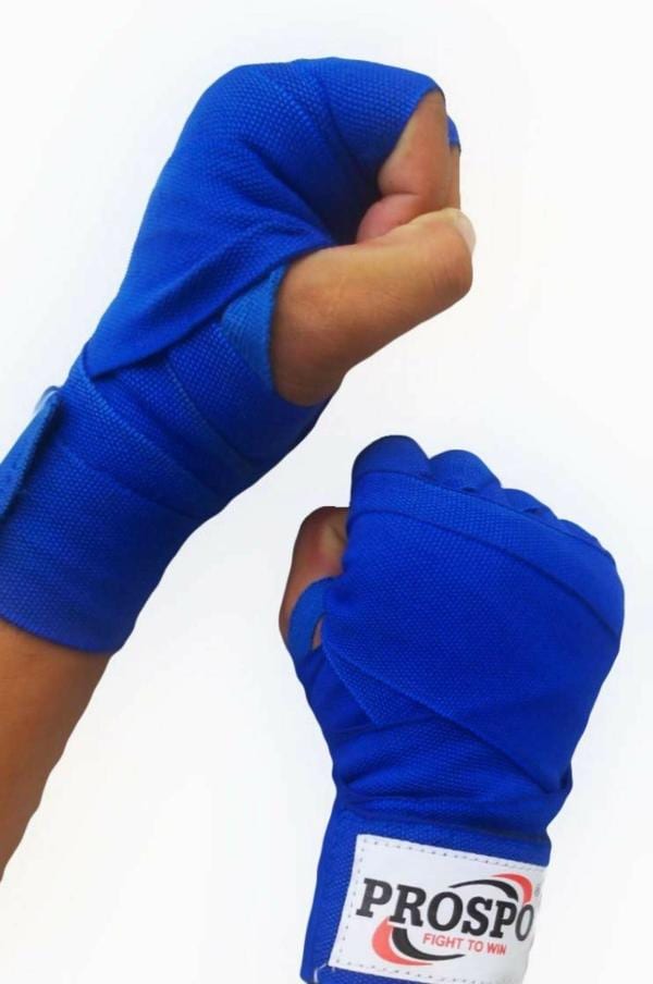 BLUE 180" MMA HAND WRAPS Mexican Elastic Cotton Boxing Wrist New PAIR 