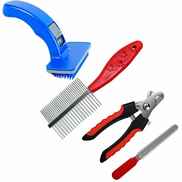 Jainsons Grooming Comb, Nail cutter & slicker brush for Dog/Puppy