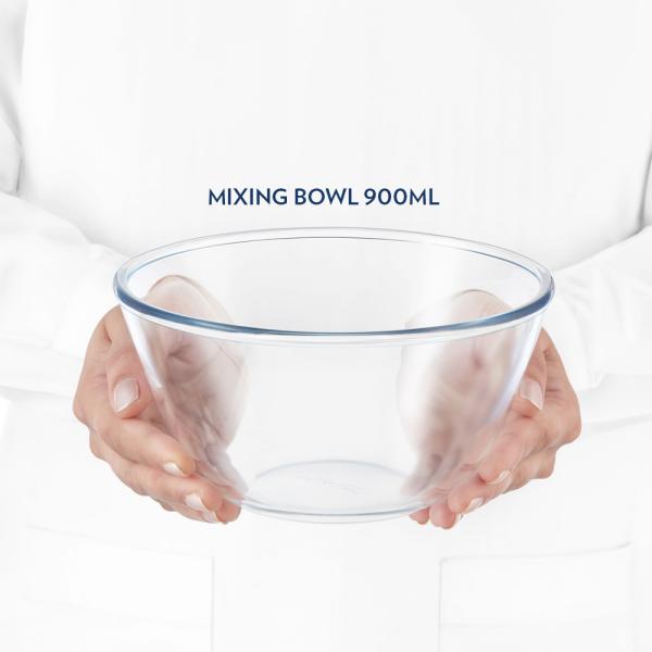 Borosil Glass Mixing & Serving Bowls With Lids, Oven & Microwave Safe