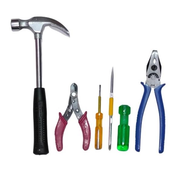 Flymoon Hand tool kit 5"HammerWire CutterLine Tester2 in 1