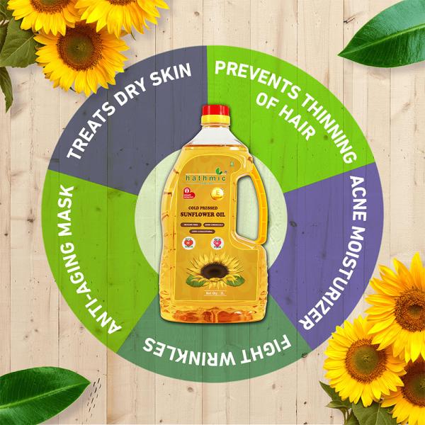 Hathmic Cold Pressed Sunflower Oil 2L JioMart