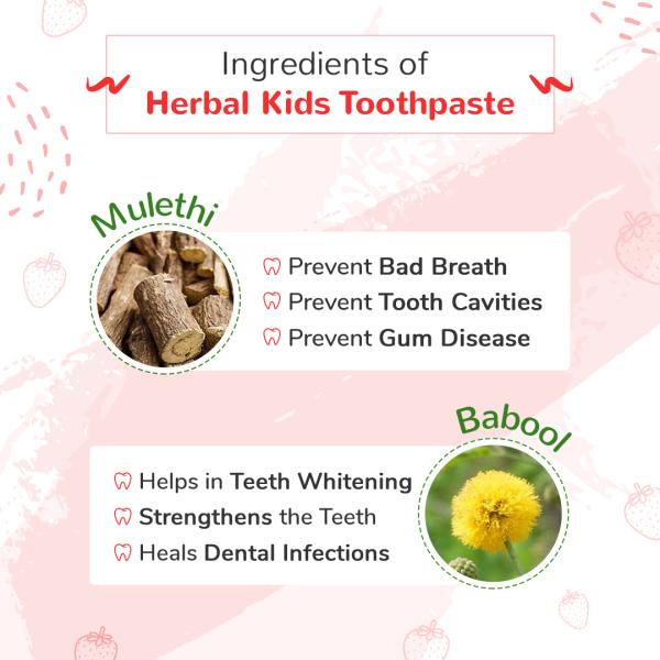 Baby Organo Herbal Kids Toothpaste With Goodness of Babool & Mulethi 50