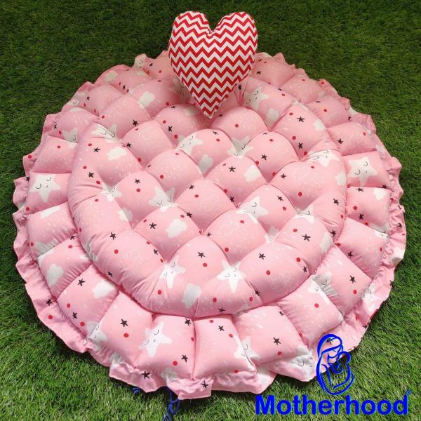Motherhood Pink Cotton Baby Tub Bed And Heart Shaped Pillow Bedding Set JioMart