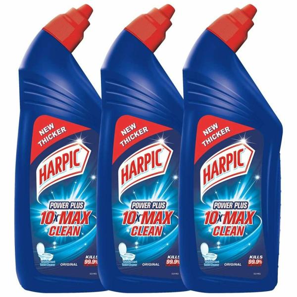 Harpic Disinfectant Toilet Cleaner Liquid, Original 1 Litre Pack of 3